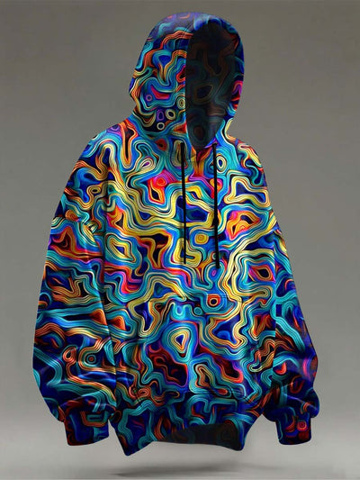 Abstract Line Art Print Casual Sweatshirt