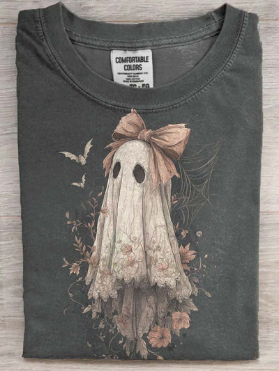 Halloween Ghost Print Casual Short Sleeve T-Shirt