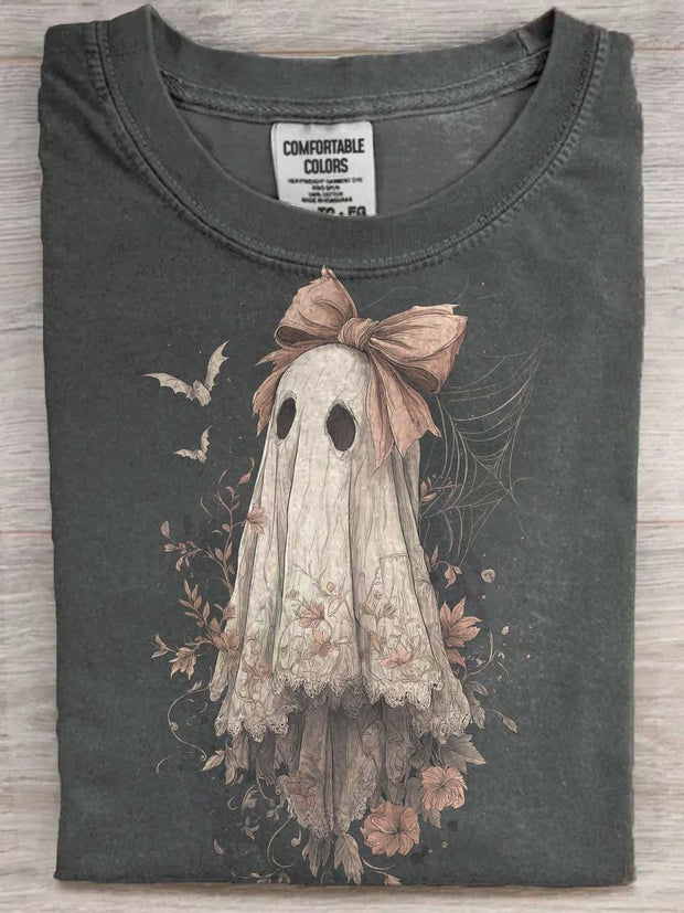 Halloween Ghost Print Casual Short Sleeve T-Shirt