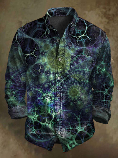 Rendering Abstract Art Print Casual Long Sleeve Shirt