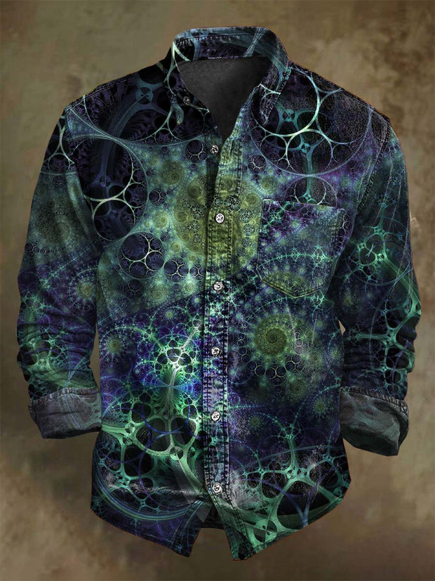 Rendering Abstract Art Print Casual Long Sleeve Shirt
