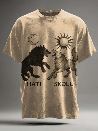 Nordic Mythology Printed Casual Short Sleeve T-Shirt