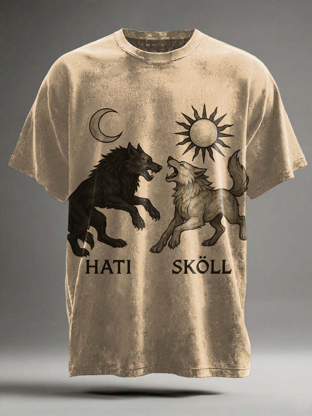 Nordic Mythology Printed Casual Short Sleeve T-Shirt