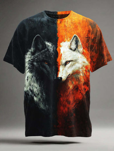 Nordic Mythology Printed Casual Short Sleeve T-Shirt