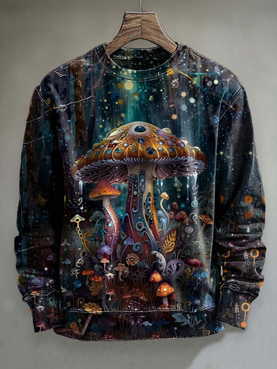 Psychedelic Mushroom Print Casual Long Sleeve Sweatshirt