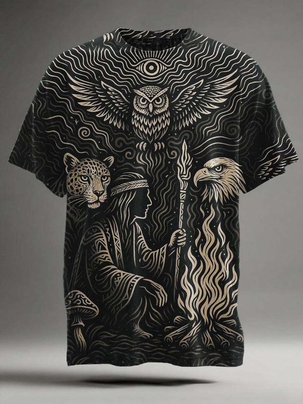 Nordic Culture Tribal Print Casual Short Sleeve T-Shirt