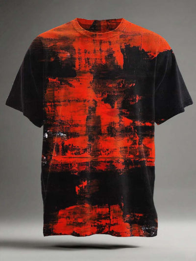 Abstract Color Clash Art Print Casual Short Sleeve T-Shirt