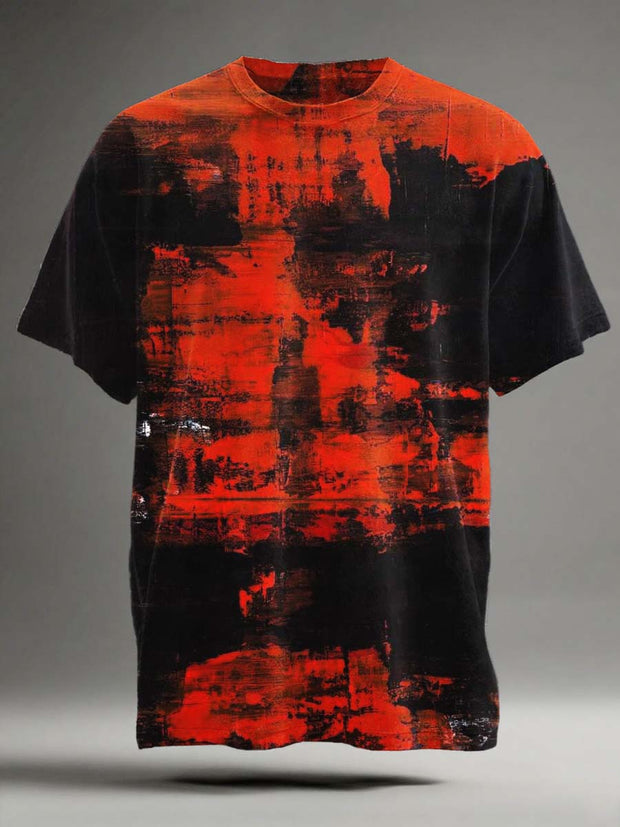 Abstract Color Clash Art Print Casual Short Sleeve T-Shirt