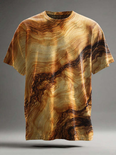 Vintage Tree Print Casual Short Sleeve T-Shirt