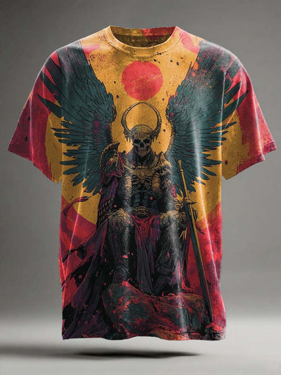 Halloween Skull Print Casual Short Sleeve T-Shirt