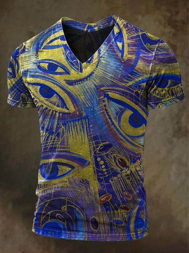 Abstract Eye Print Casual Short Sleeve T-Shirt