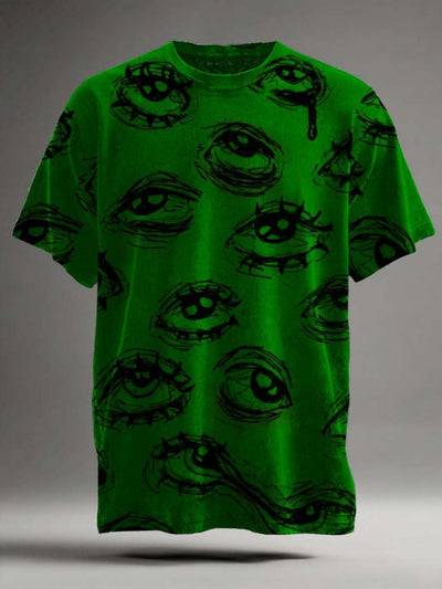 Abstract Eye Print Casual Short Sleeve T-Shirt