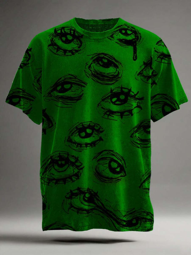 Abstract Eye Print Casual Short Sleeve T-Shirt
