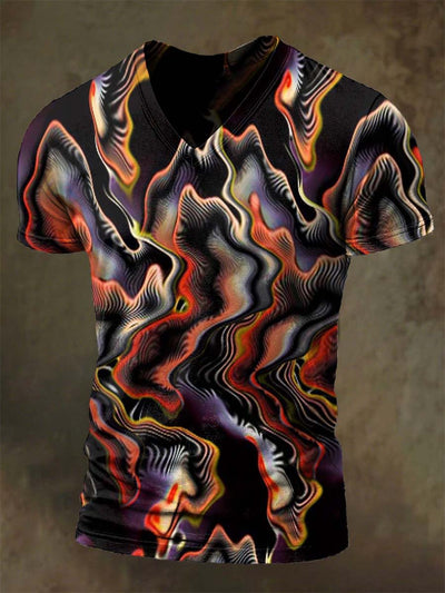 Abstract Colorful Printed Casual Short Sleeve T-Shirt