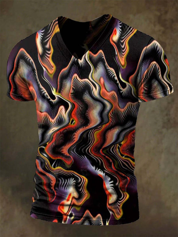Abstract Colorful Printed Casual Short Sleeve T-Shirt