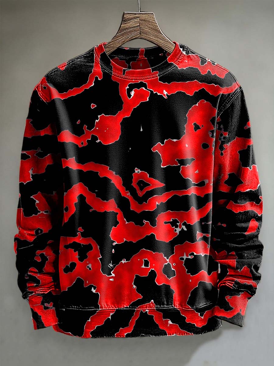 Abstract Color Block Art Print Casual Sweatshirt