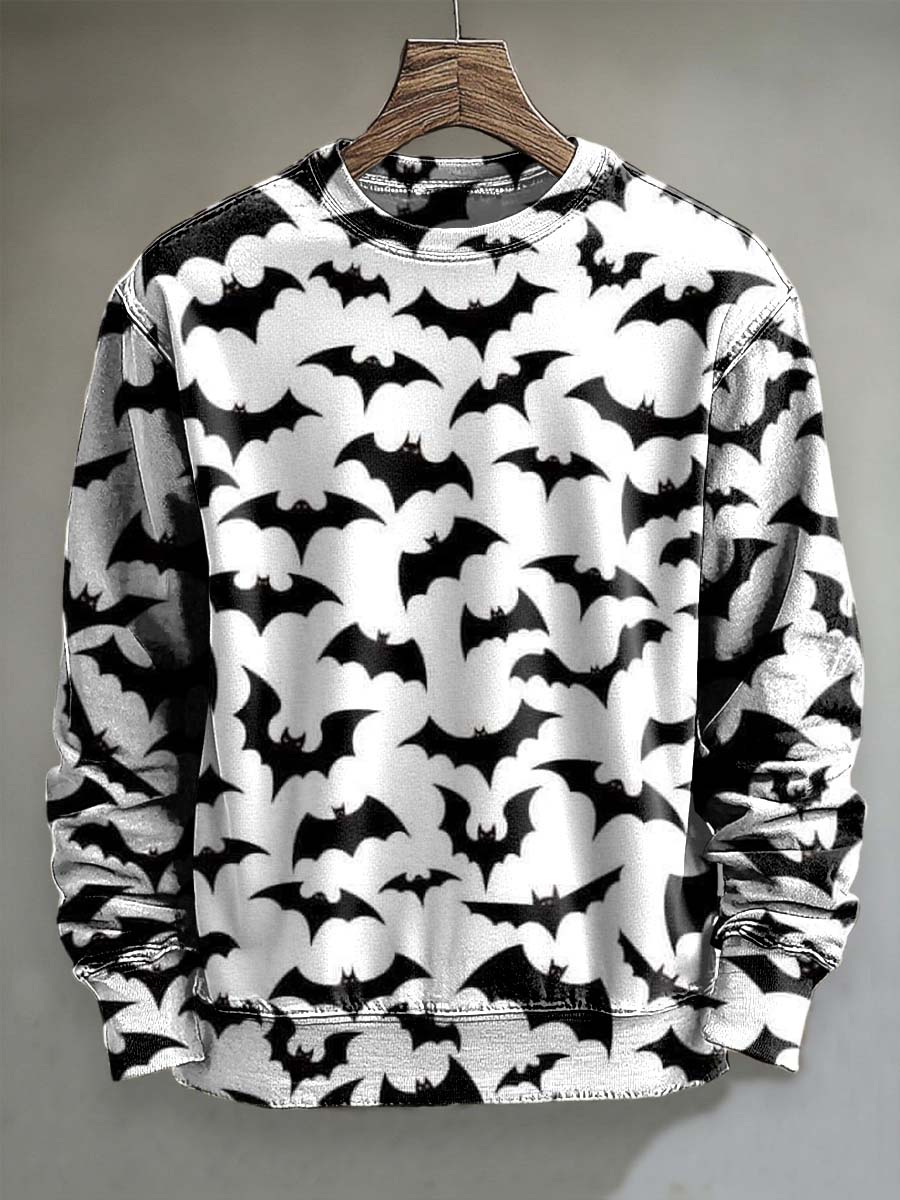 Halloween Bat Print Casual Sweatshirt