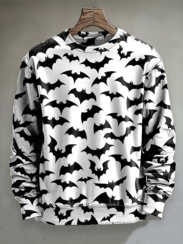 Halloween Bat Print Casual Sweatshirt