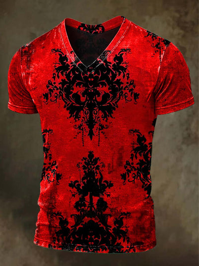 Dark Gothic Print Casual Short Sleeve T-Shirt