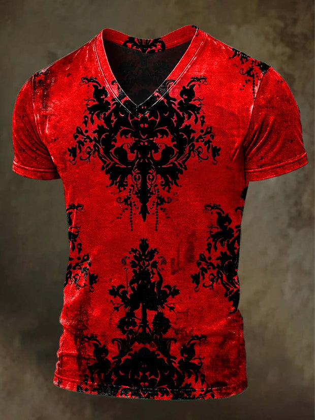 Dark Gothic Print Casual Short Sleeve T-Shirt