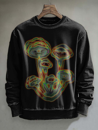 Psychedelic Mushroom Print Casual Sweatshirt