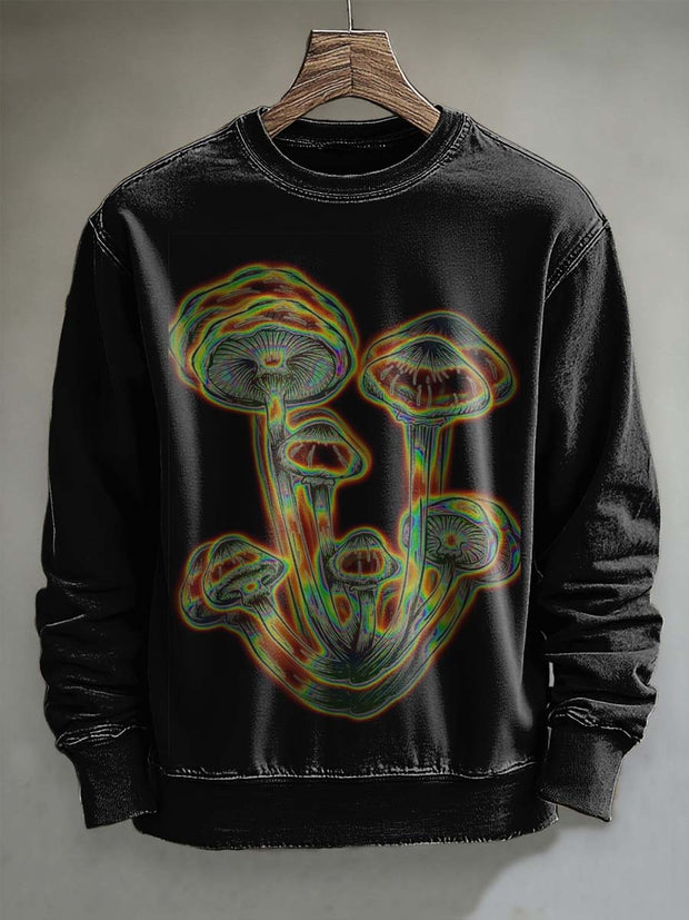 Psychedelic Mushroom Print Casual Sweatshirt