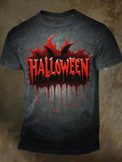 Scary Halloween Print Casual Short Sleeve T-Shirt