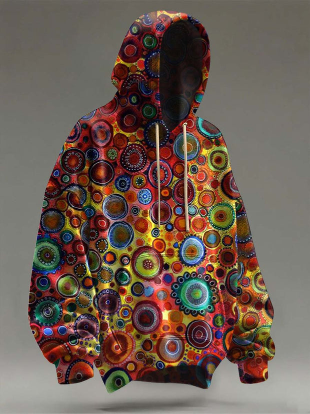 Abstract Circle Oil Painting Art Print Casual Hooded Sweatshirt