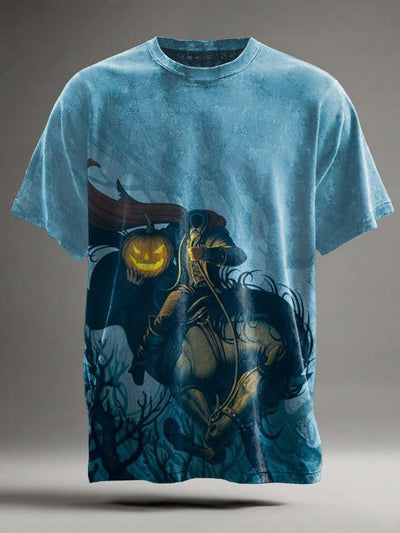Halloween Headless Horseman Printed Casual Short Sleeve T-Shirt