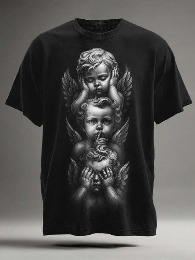 Dark Angel Print Casual Short Sleeve T-Shirt