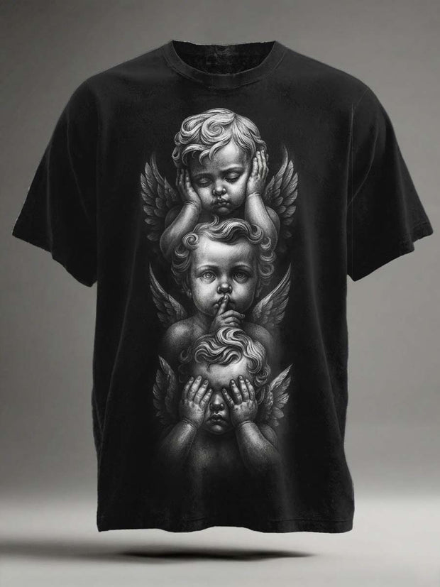 Dark Angel Print Casual Short Sleeve T-Shirt