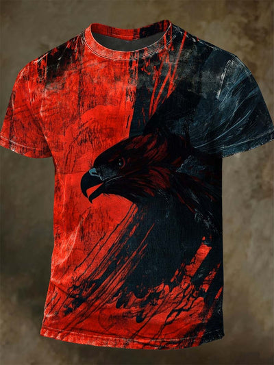 Halloween Blackbird Print Casual Short Sleeve T-Shirt