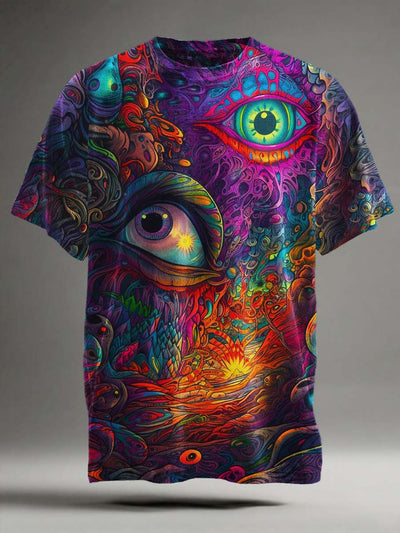 Psychedelic Abstract Art Print Casual Short-Sleeve T-Shirt