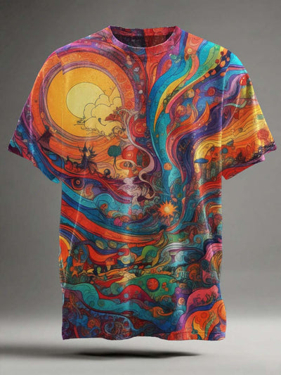 Psychedelic Abstract Art Print Casual Short-Sleeve T-Shirt