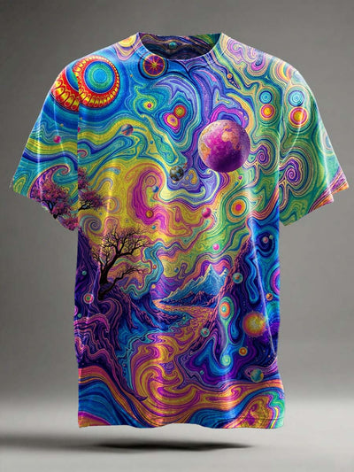 Psychedelic Abstract Art Print Casual Short-Sleeve T-Shirt