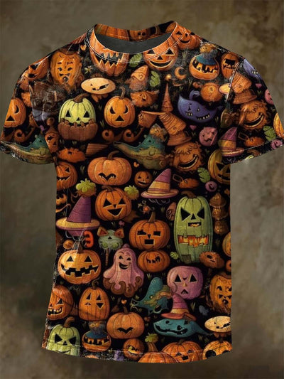 Halloween Evil Pumpkin Printed Casual Short sleeved T-shirt