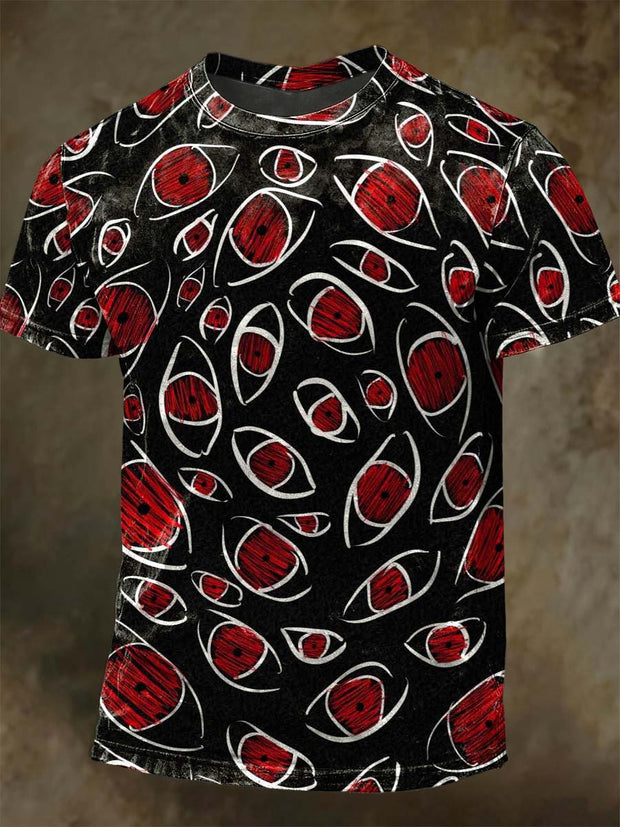 Halloween Dark Eyes Printed Casual Short Sleeve T-shirt
