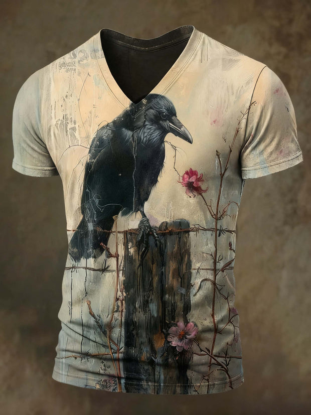 Dark Crow Printed Casual Short Sleeve T-shirt
