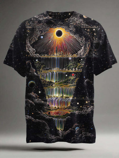 Abstract Psychedelic Void Print Casual Short-Sleeve T-Shirt