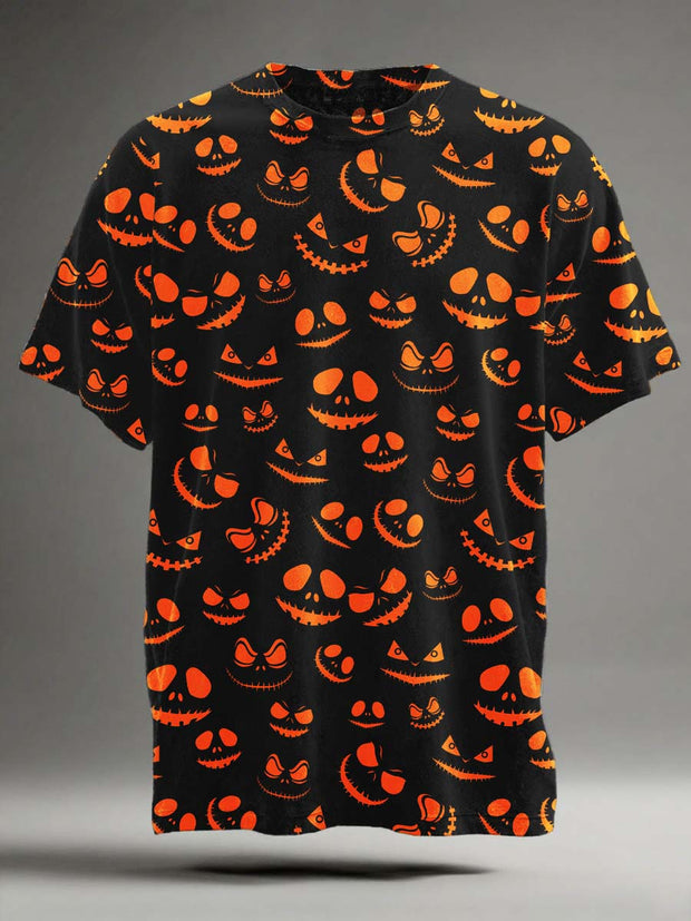 Halloween Evil Smiley Print Casual Short-Sleeve T-Shirt