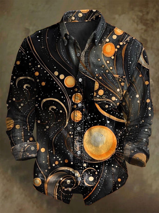 Gothic Halloween Print Casual Long-Sleeve Shirt