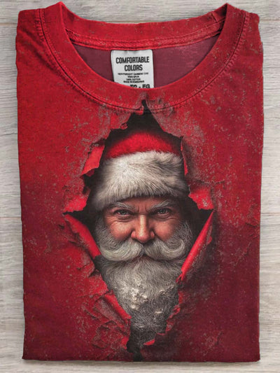 Abstract Santa Claus Print Casual Short-Sleeve T-Shirt