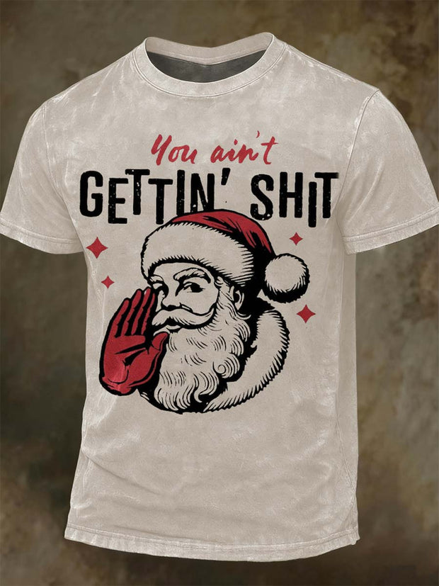 Santa Claus Funny Print Casual Short-Sleeve T-Shirt