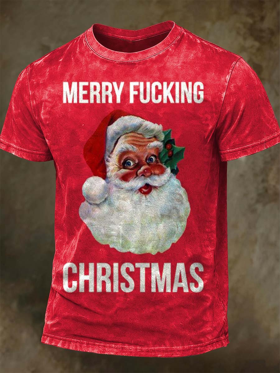 Fucking Christmas Print Casual Short-Sleeve T-Shirt