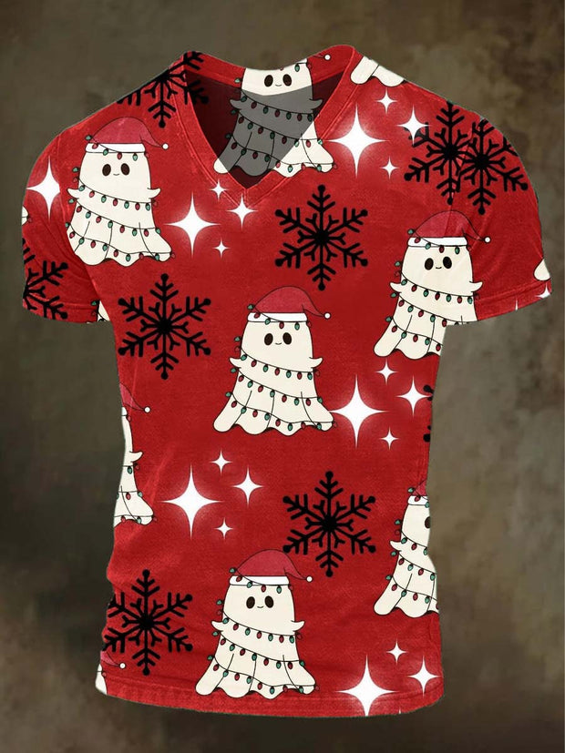 Christmas Ghost Print Casual Short-Sleeve T-Shirt