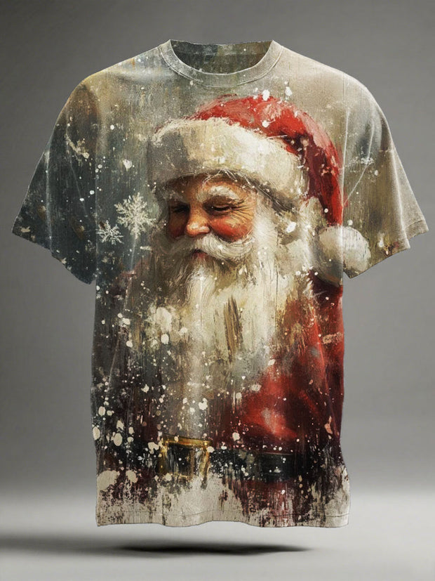 Christmas Santa Claus Print Casual Short-Sleeve T-Shirt