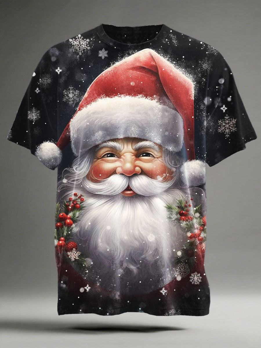 Christmas Santa Claus Print Casual Short-Sleeve T-Shirt