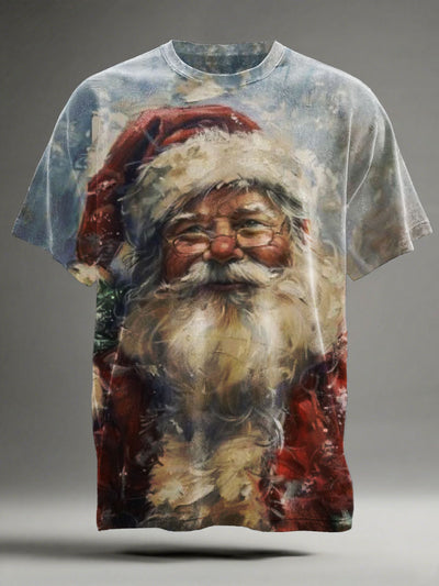 Christmas Santa Claus Print Casual Short-Sleeve T-Shirt