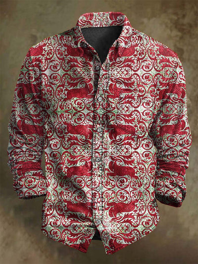 Reindeer Print Casual Longsleeve Shirt