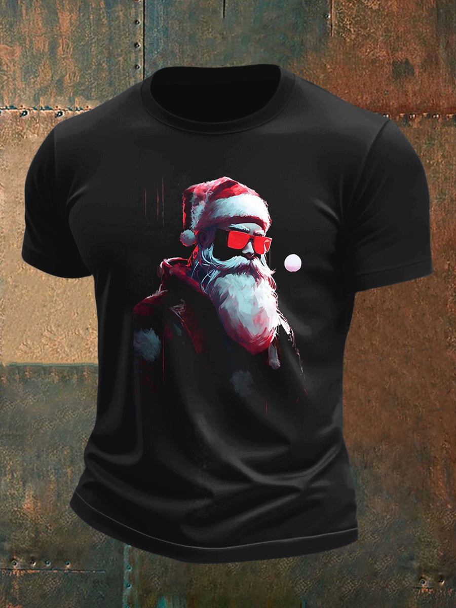 Christmas Santa Claus Printed Short Sleeve T-Shirt